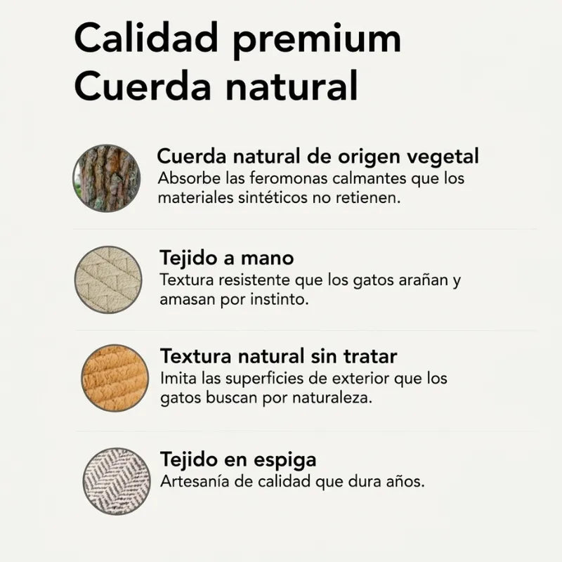Zarpa™  Cesta Rascador y Cama para Gatos de Cuerda Natural